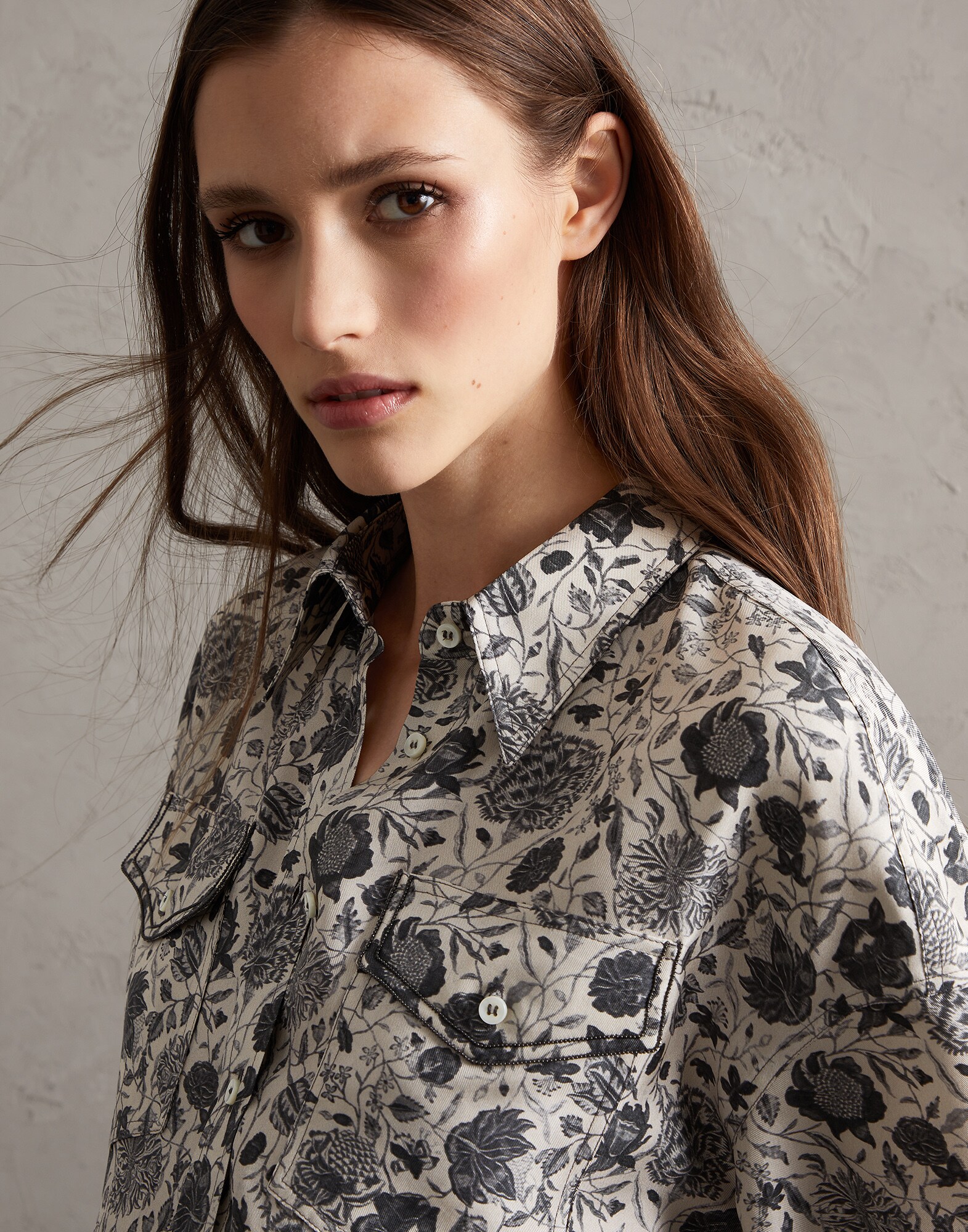 Silk shirt Lignite Woman - Brunello Cucinelli