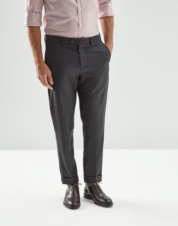 Wool trousers Anthracite Man - Brunello Cucinelli 