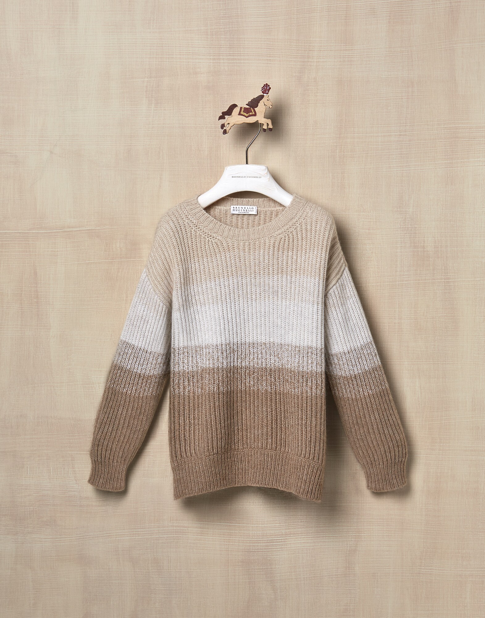 Crewneck Sweater Walnut Girl 0 - Brunello Cucinelli