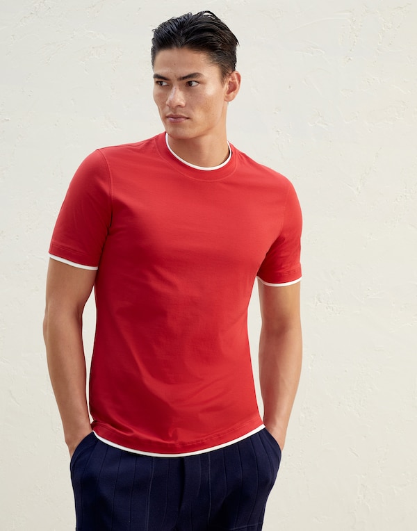 Jersey T-shirt Red Man - Brunello Cucinelli