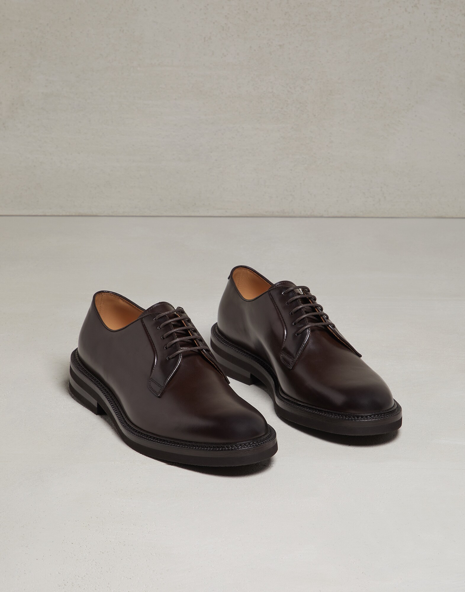 Derbies en veau Brun Foncé Homme - Brunello Cucinelli