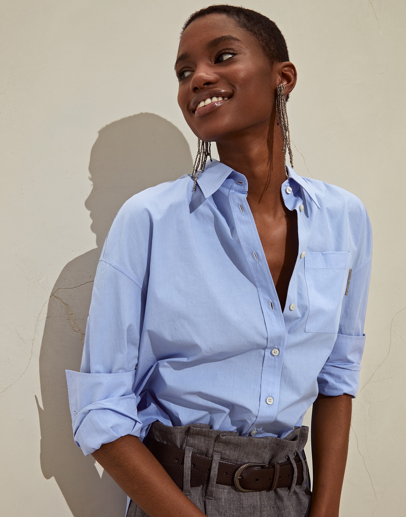 Chemise en popeline Azur Femme - Brunello Cucinelli