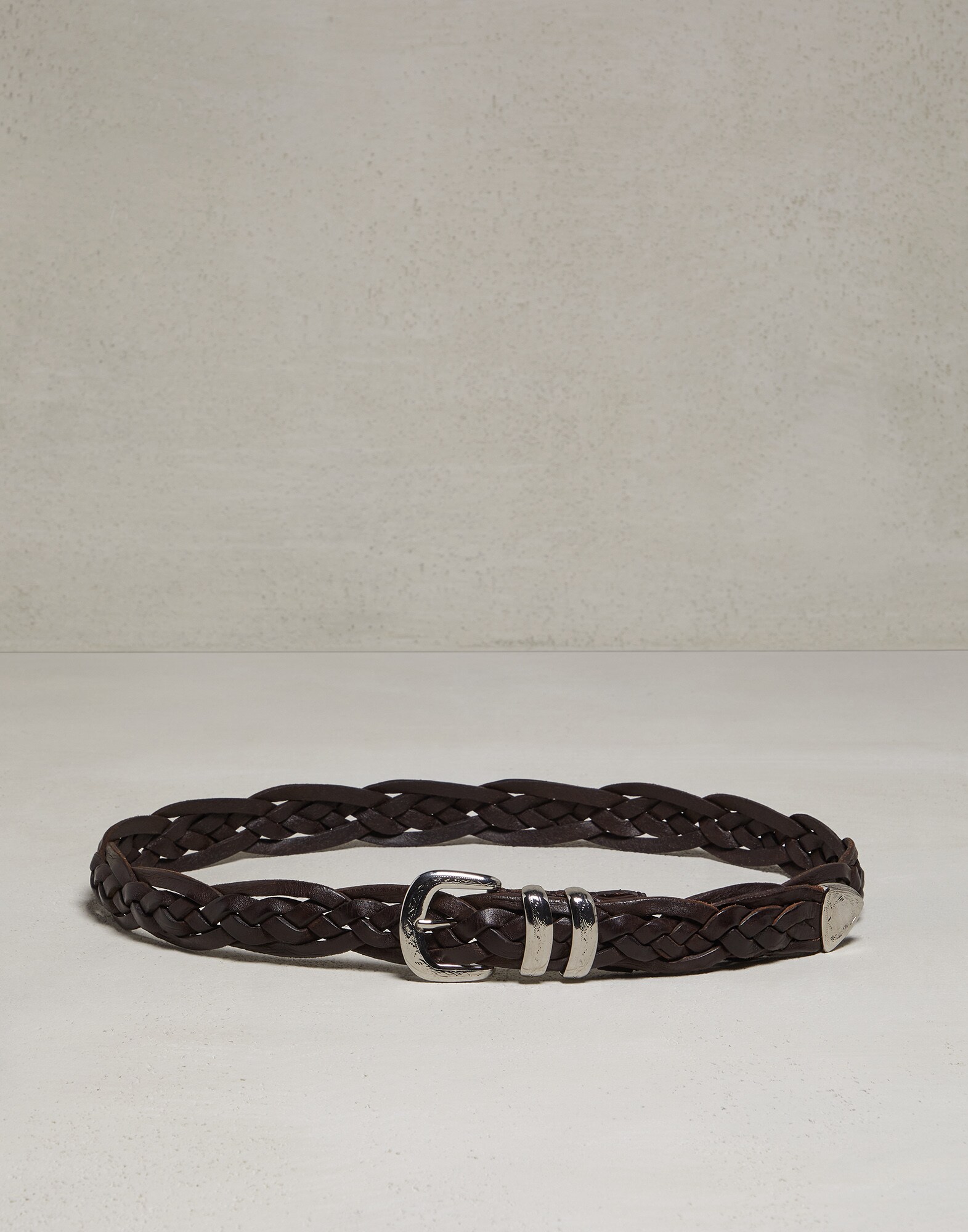 Ceinture boucle travaillée Brun Foncé Homme - Brunello Cucinelli
