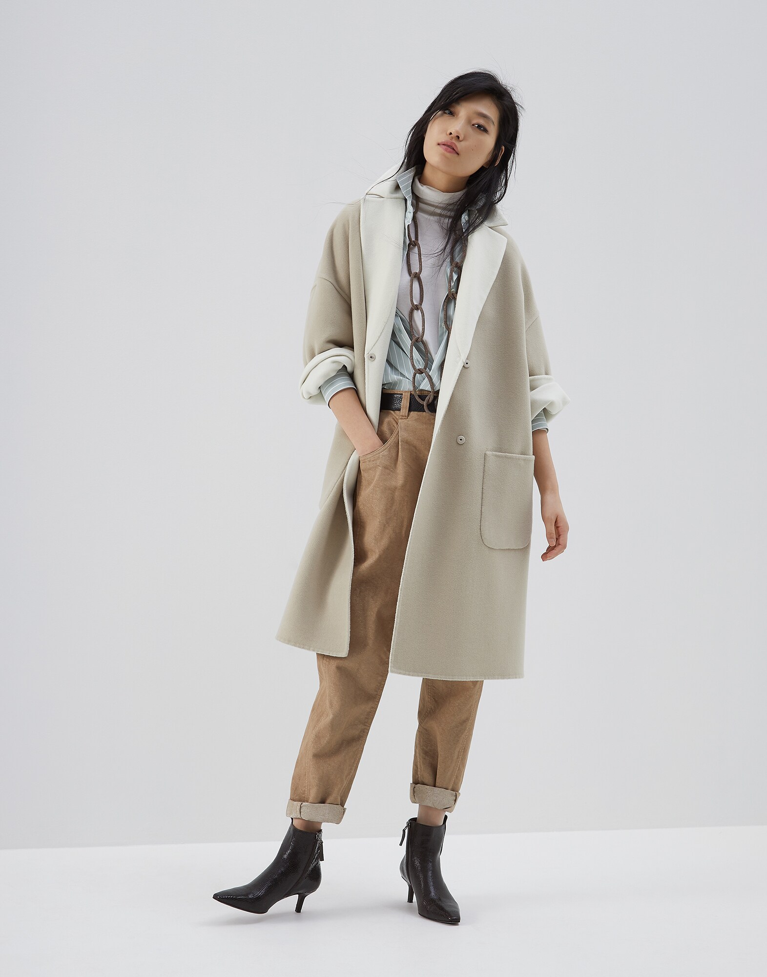 Baumwollhemd Salbei Damen 3 - Brunello Cucinelli