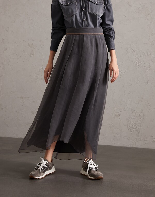 Silk skirt Anthracite Woman - Brunello Cucinelli 