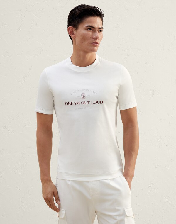T-shirt imprimé Blanc Cassé Homme - Brunello Cucinelli