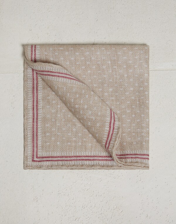 Linen and cotton pocket square Sand Man - Brunello Cucinelli 