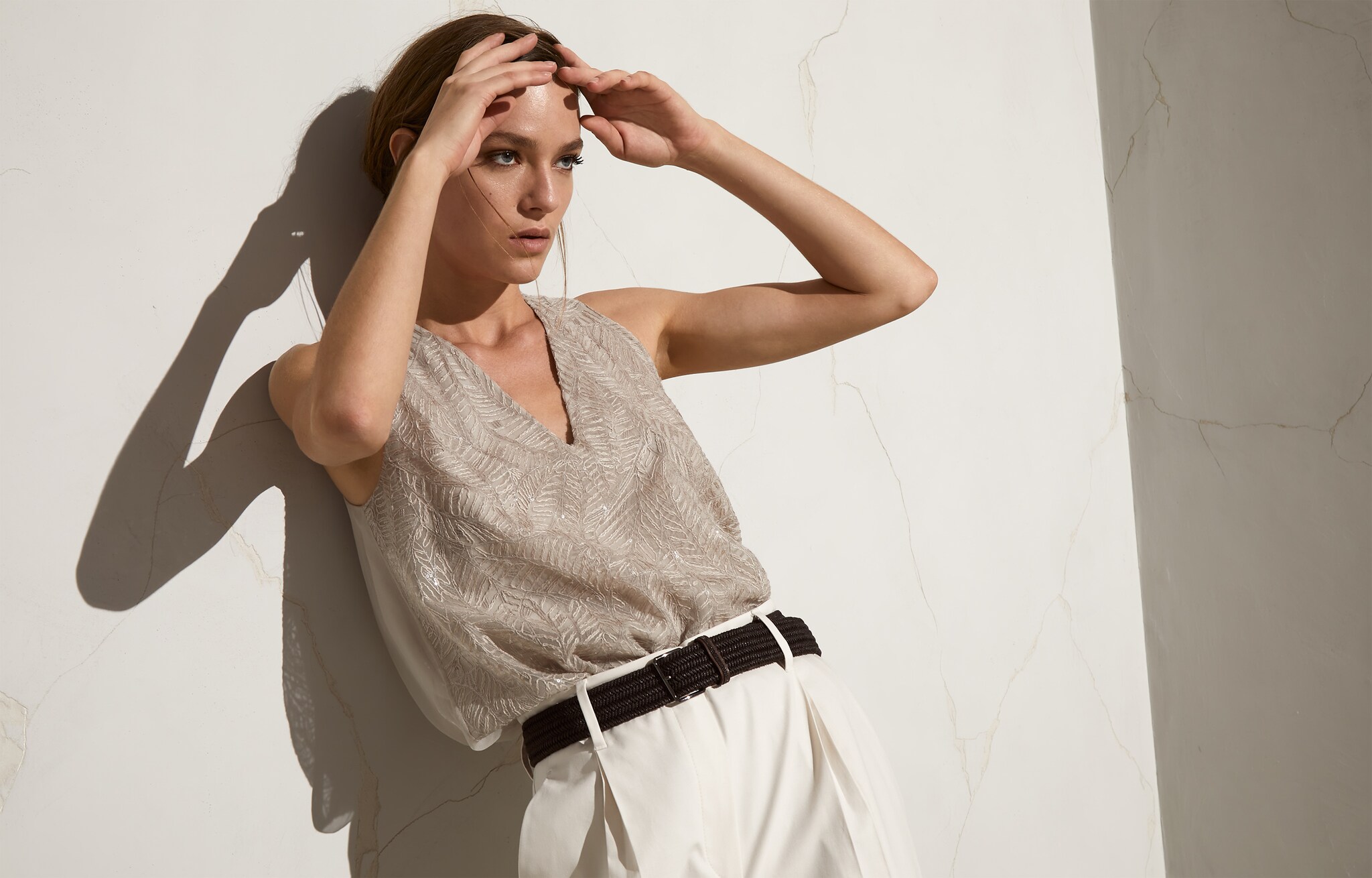 Silk top Sand Woman - Brunello Cucinelli