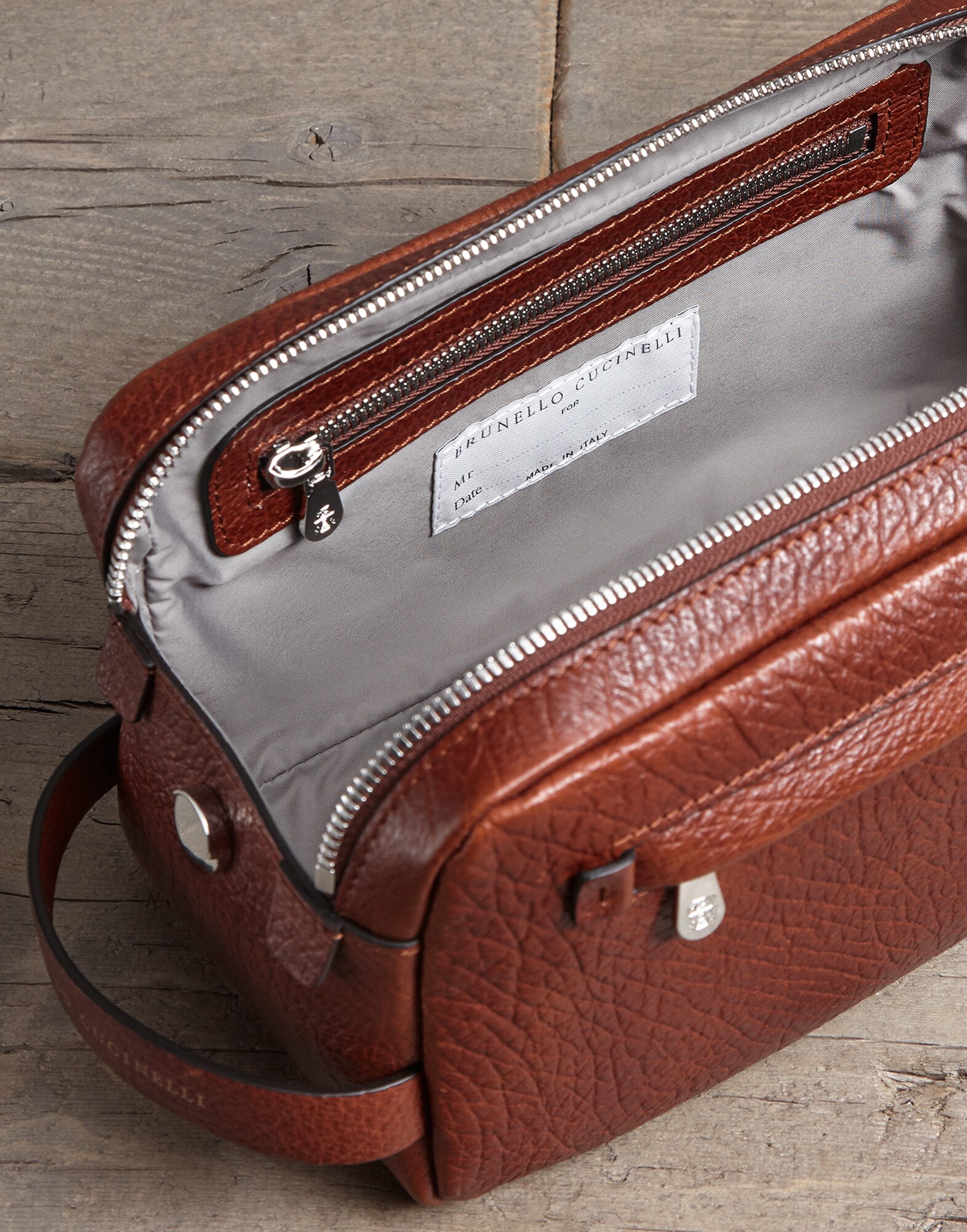 化粧ポーチ コニャック メンズ 1 - Brunello Cucinelli