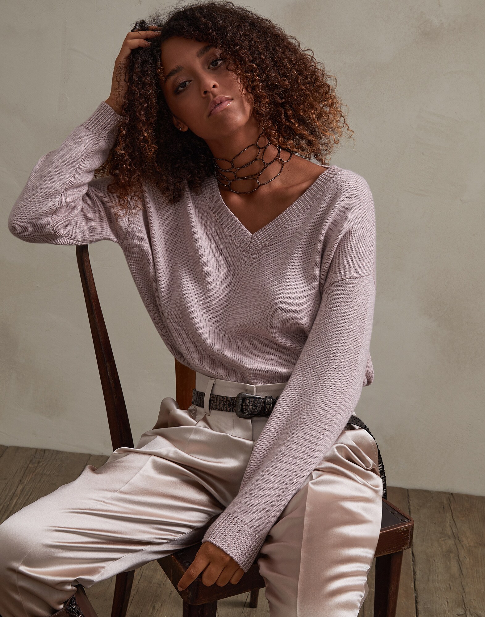 V-neck Sweater - Editorial view
