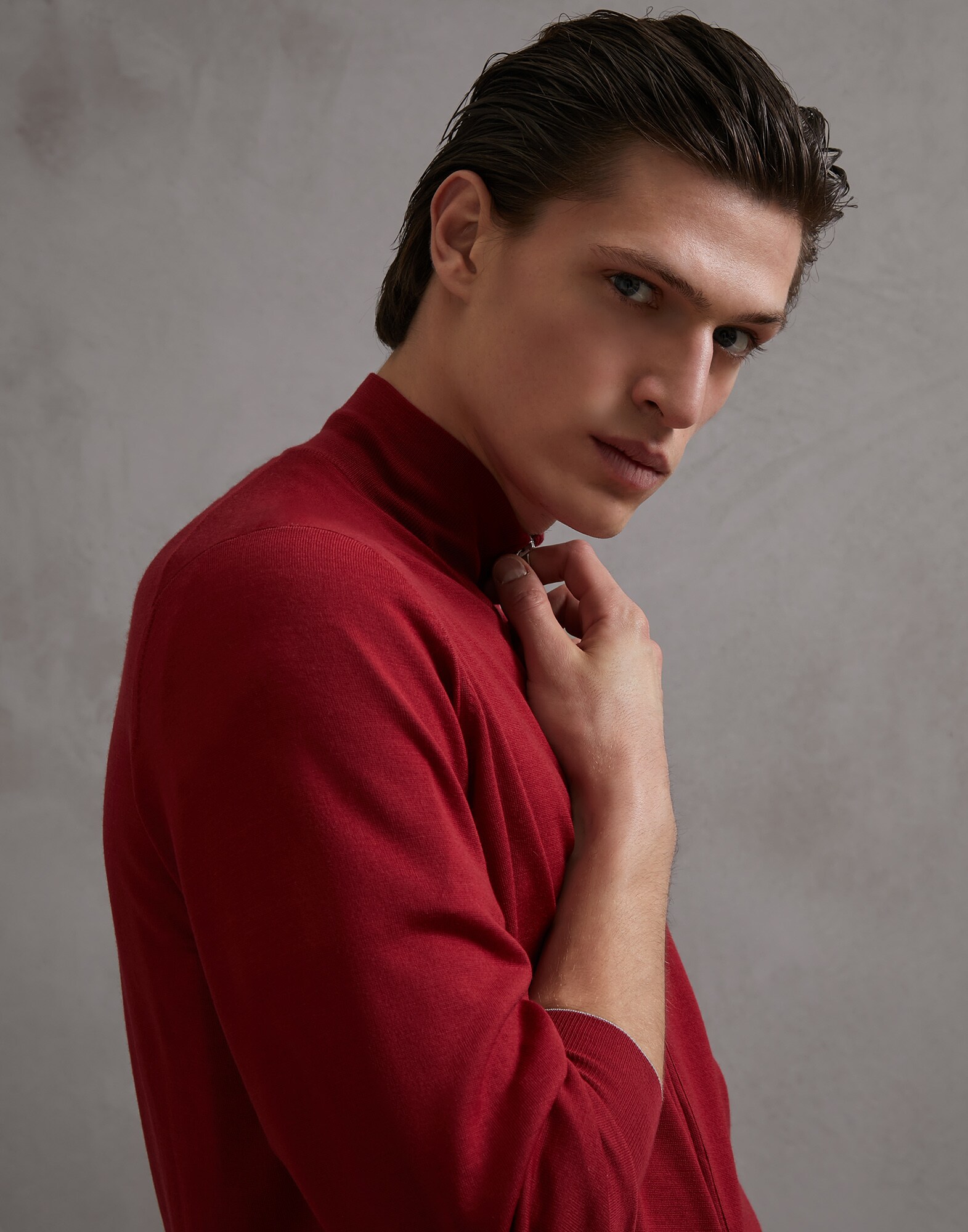 Zip-front Cardigan Tomato Man 0 - Brunello Cucinelli