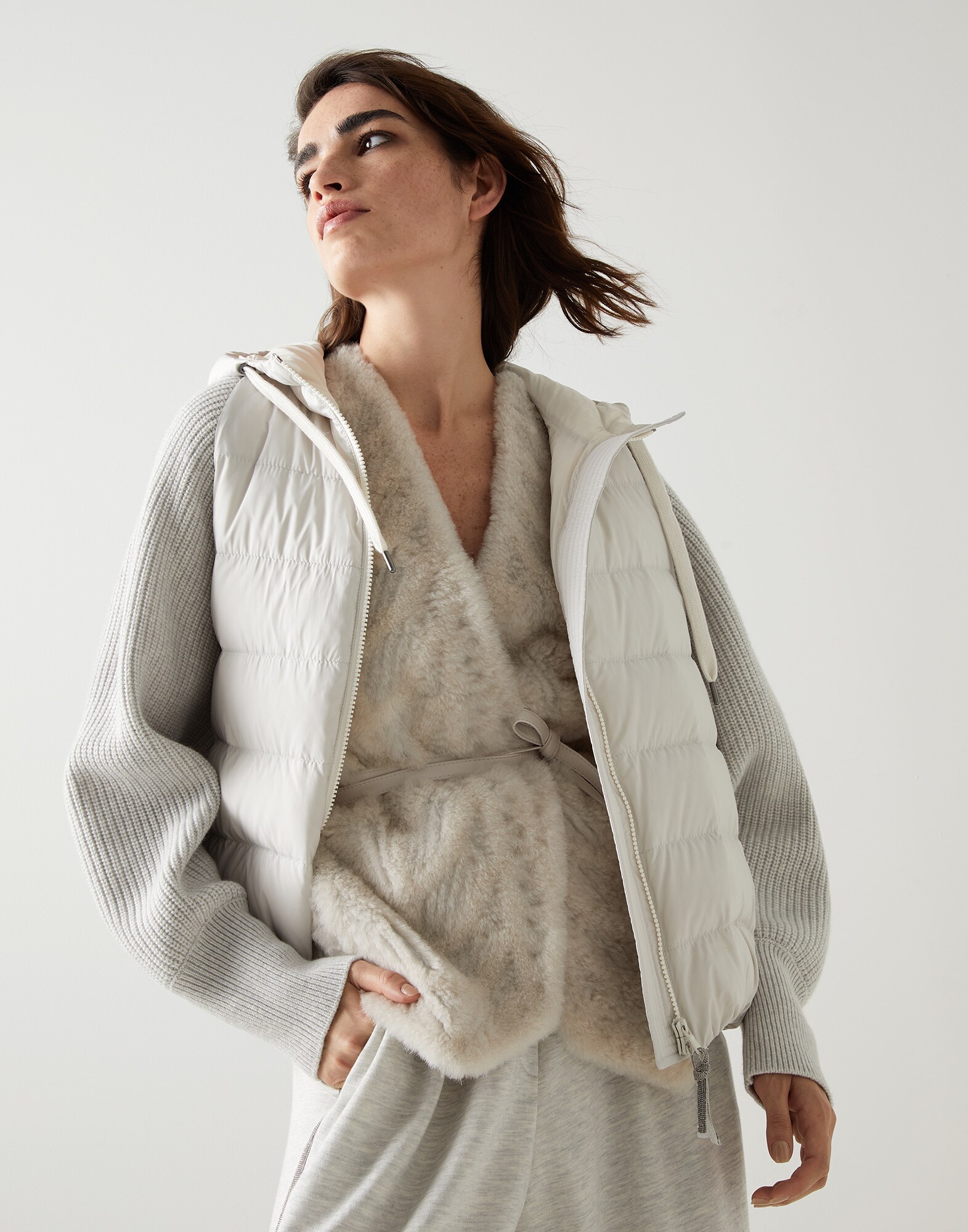 Down jacket Light Grey Woman - Brunello Cucinelli