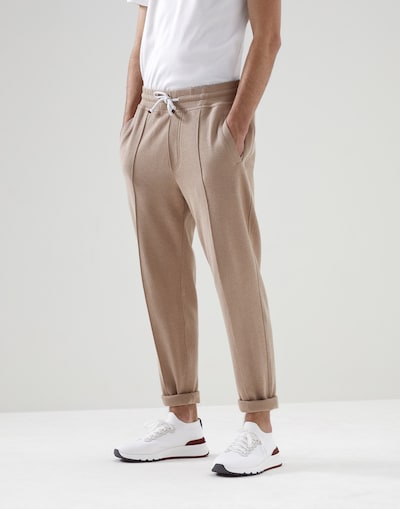 French terry trousers Light Brown Man - Brunello Cucinelli 