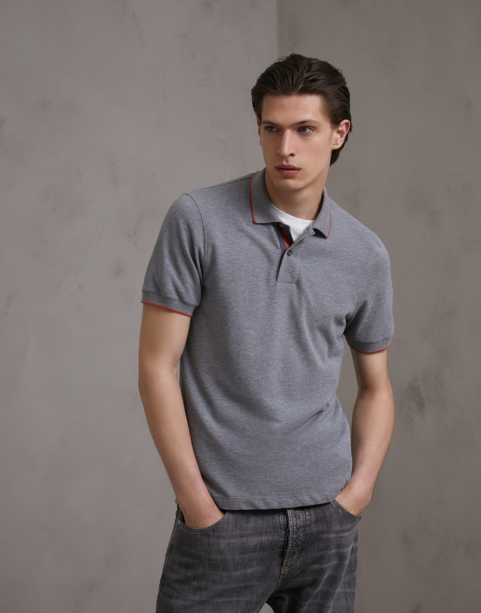 Polo Medium Grey Man 1 - Brunello Cucinelli