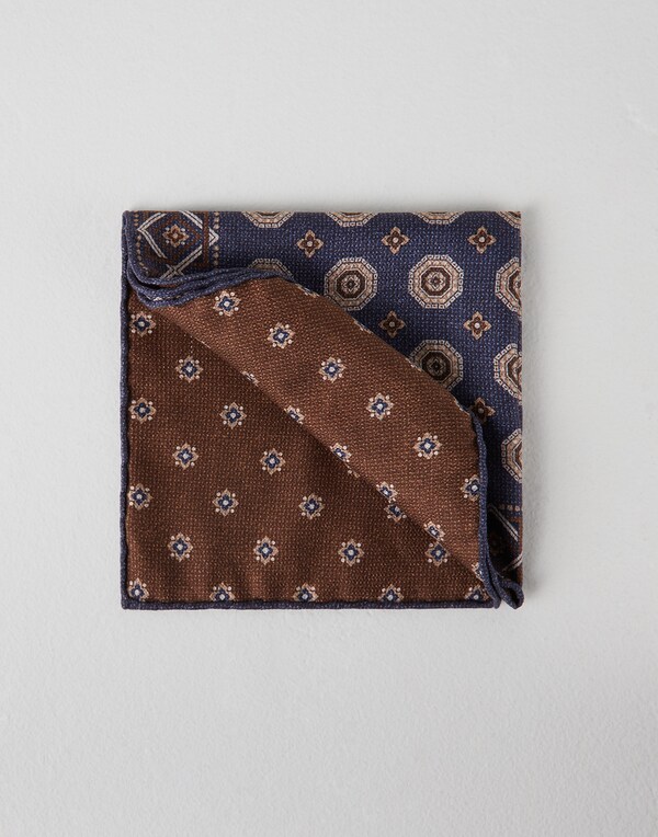 Pañuelo de bolsillo doble cara Azul de Prusia Hombre - Brunello Cucinelli 