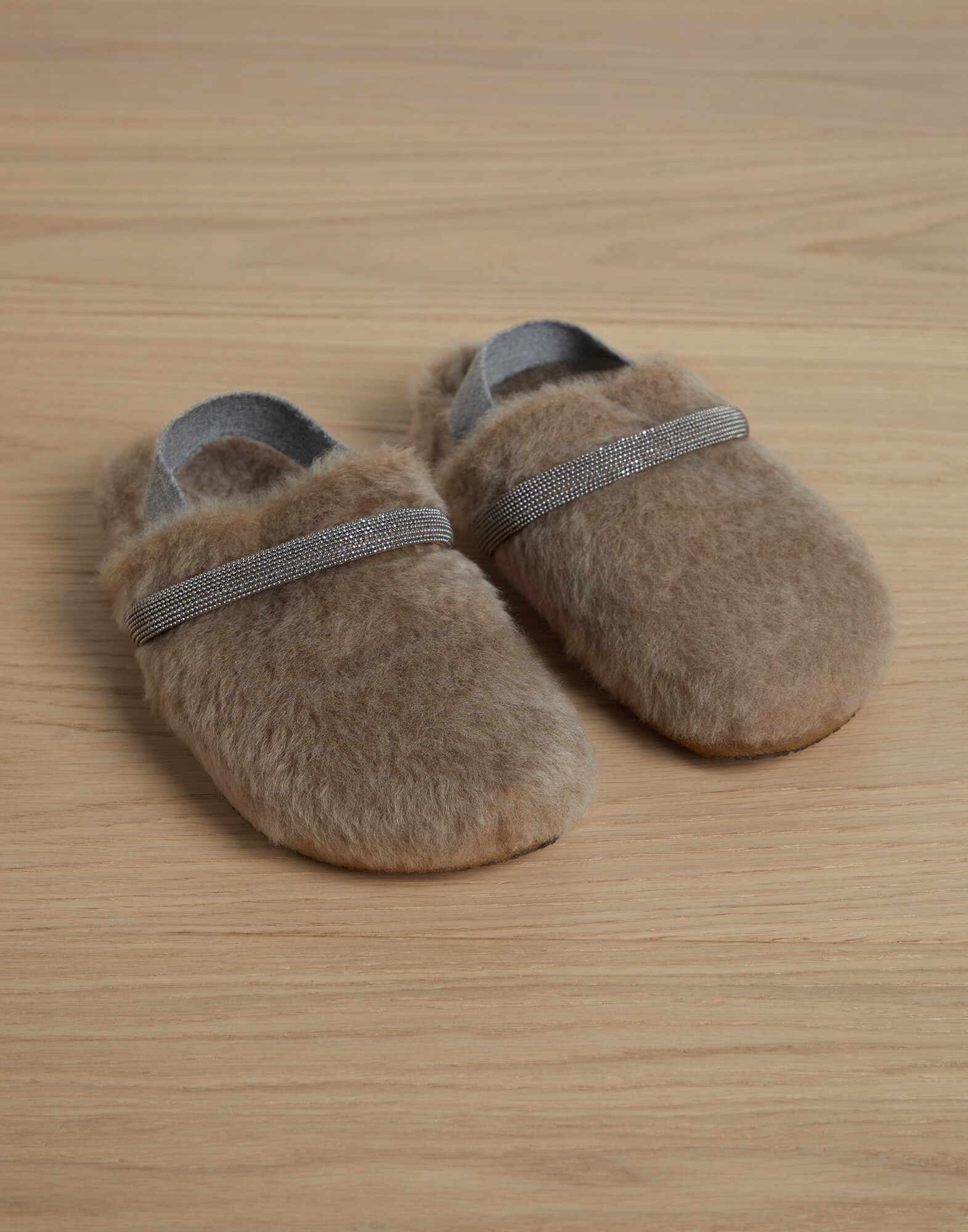 Winter-Mules Hellbraun Mädchen - Brunello Cucinelli