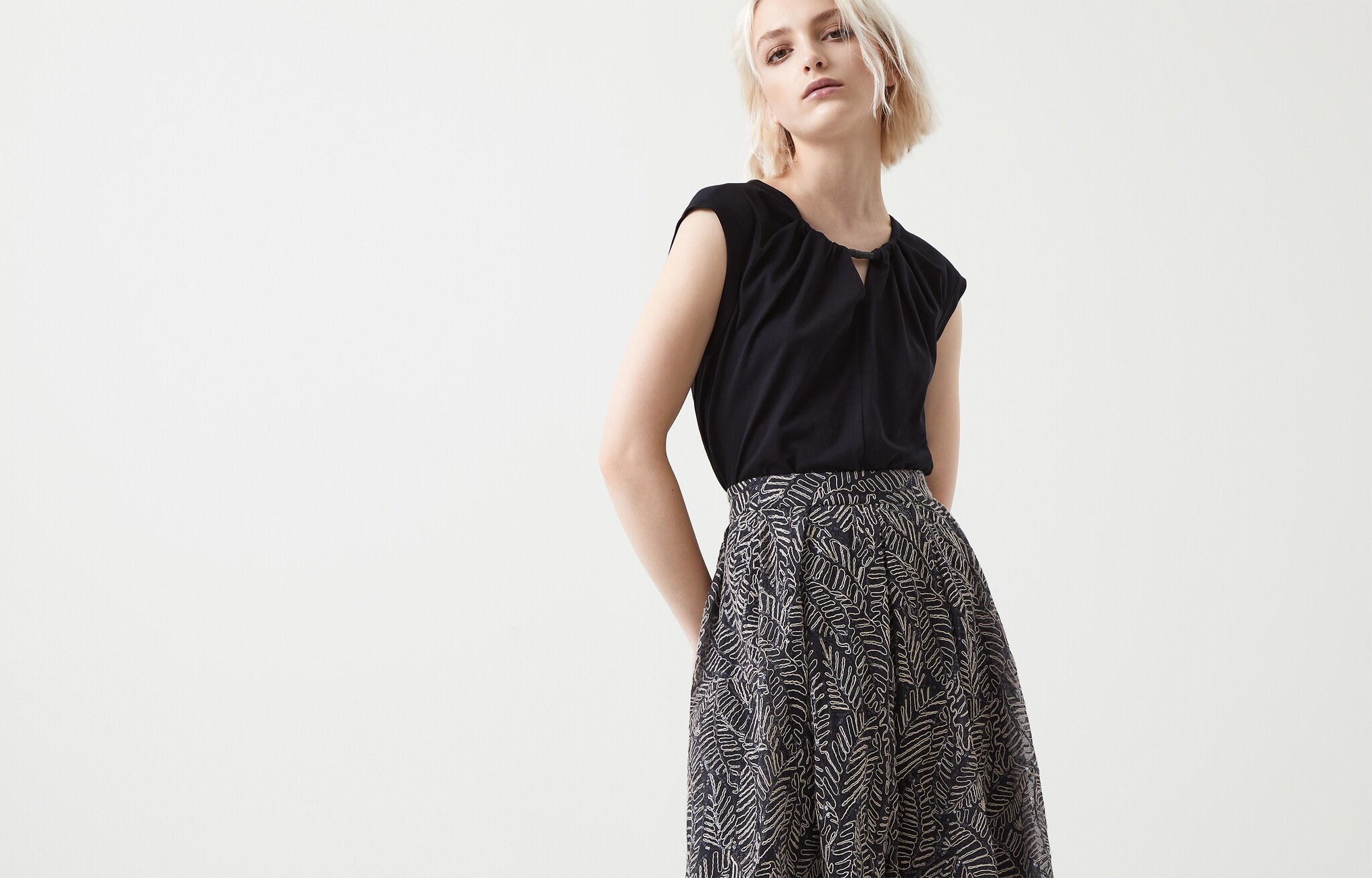 Falda de seda Lignito Mujer - Brunello Cucinelli