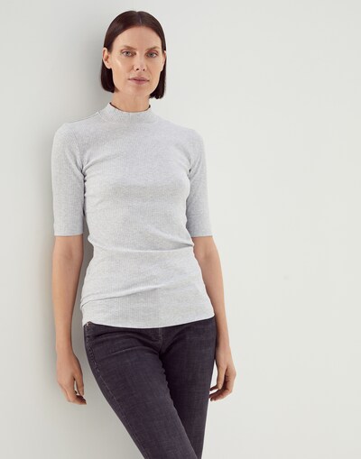 Ribbed jersey T-shirt Dark Grey Woman -
                        Brunello Cucinelli
                    