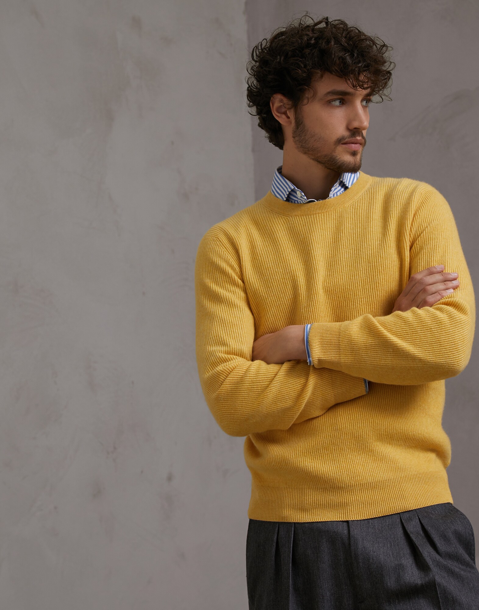 Crewneck Sweater Cedar Man 2 - Brunello Cucinelli