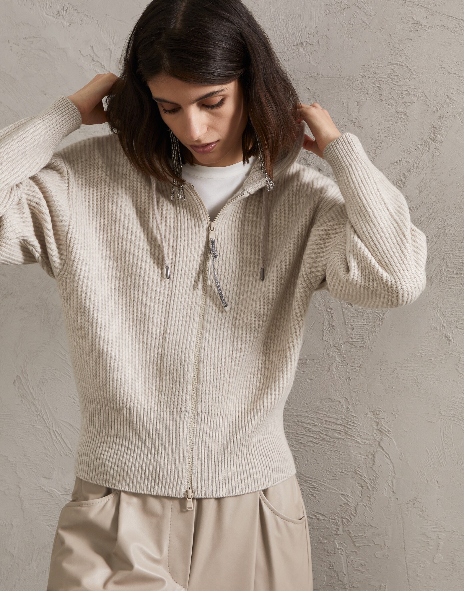 Zip-front Cardigan - Front view
