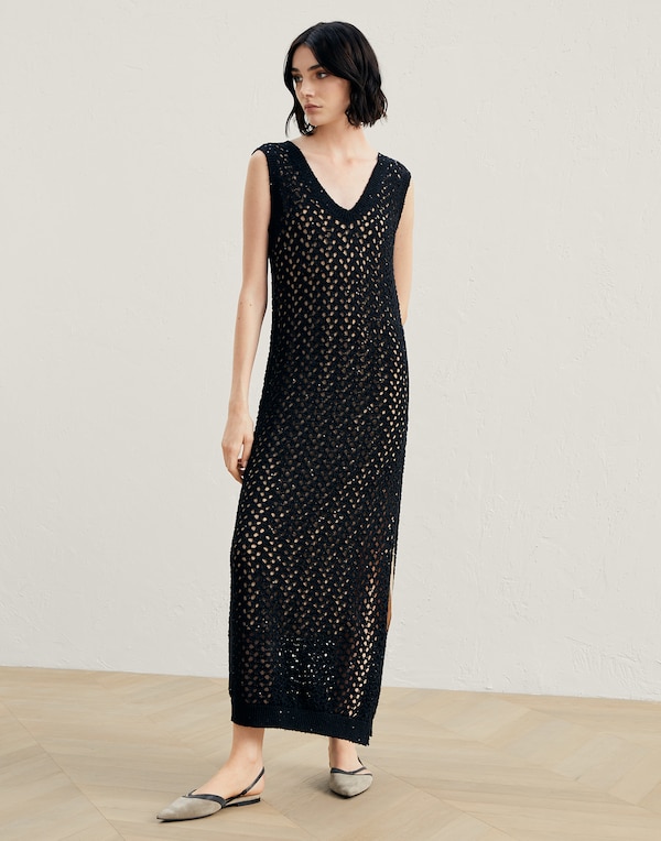 Net knit dress Black Woman - Brunello Cucinelli 