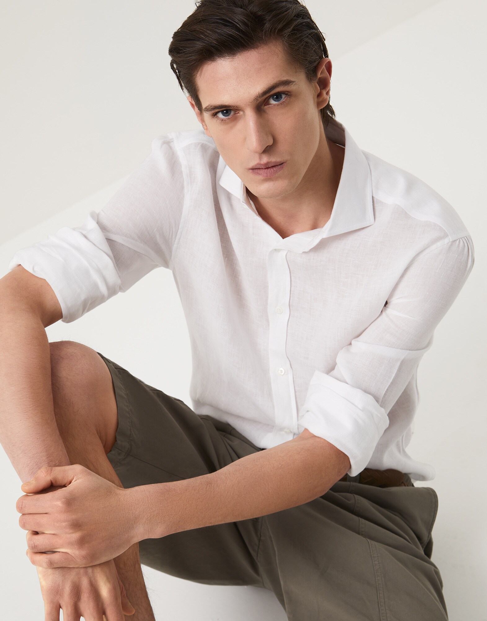 Slim fit shirt White Man - Brunello Cucinelli