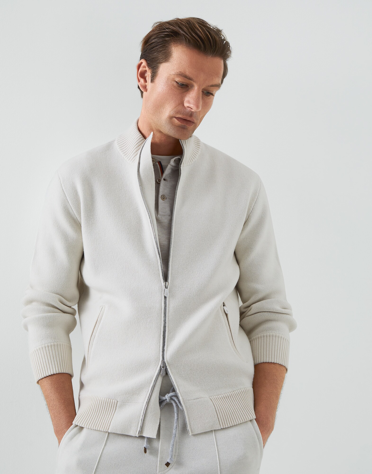 Zip-front Cardigan - Front