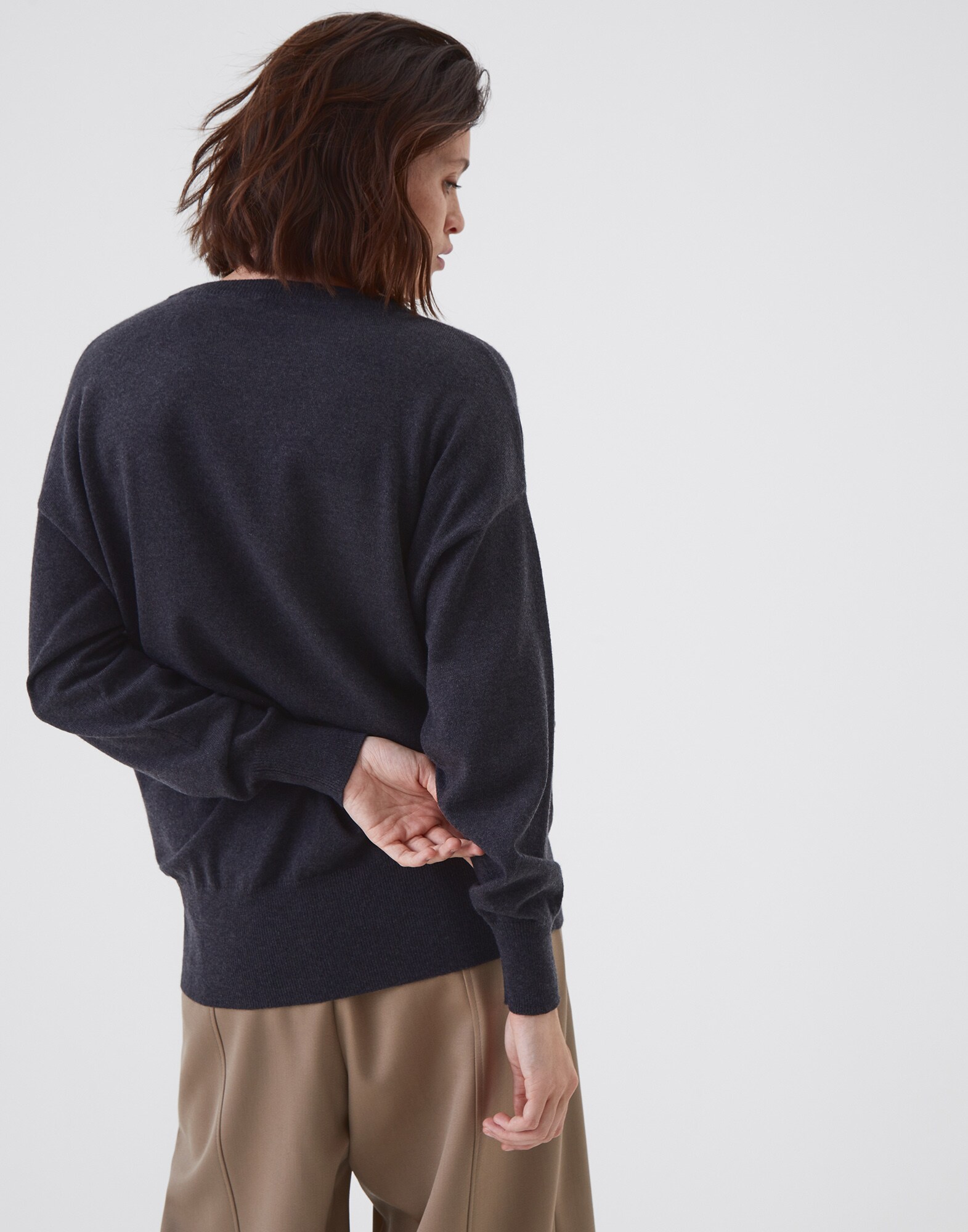 Crewneck Sweater Lignite Woman 2 - Brunello Cucinelli
