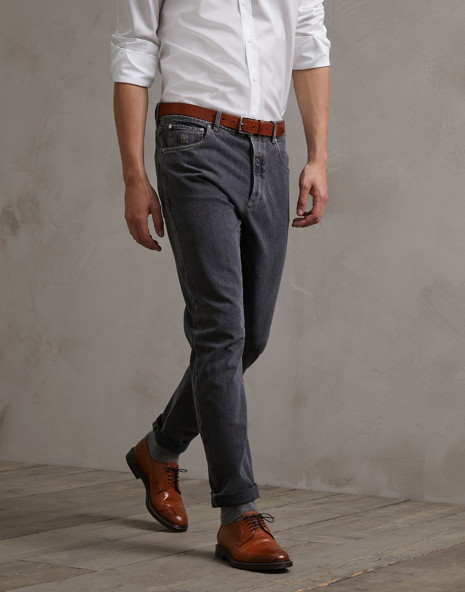 Leisure fit five-pocket trousers