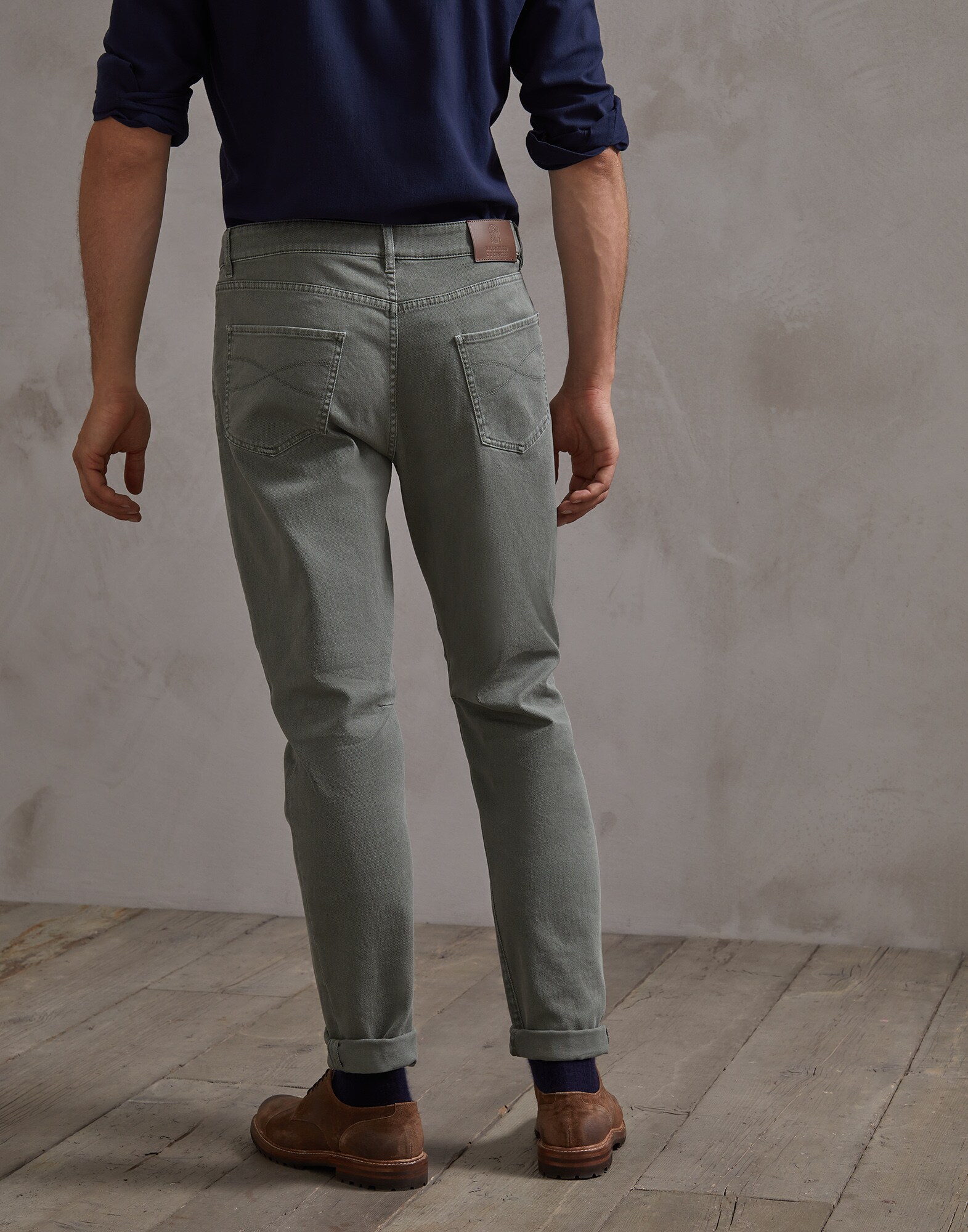 Denim Trousers Khaki Man 1 - Brunello Cucinelli