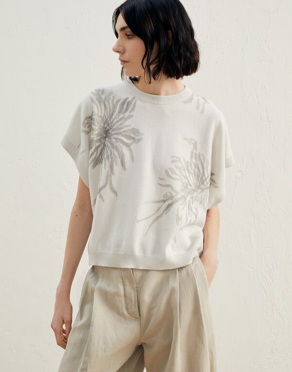 Wool, cashmere and silk sweater White Woman - Brunello Cucinelli