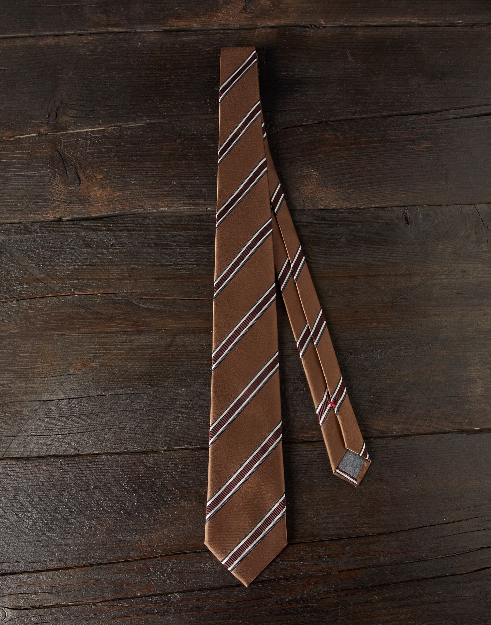 Krawatte aus Seide mit Struktur-Streifen