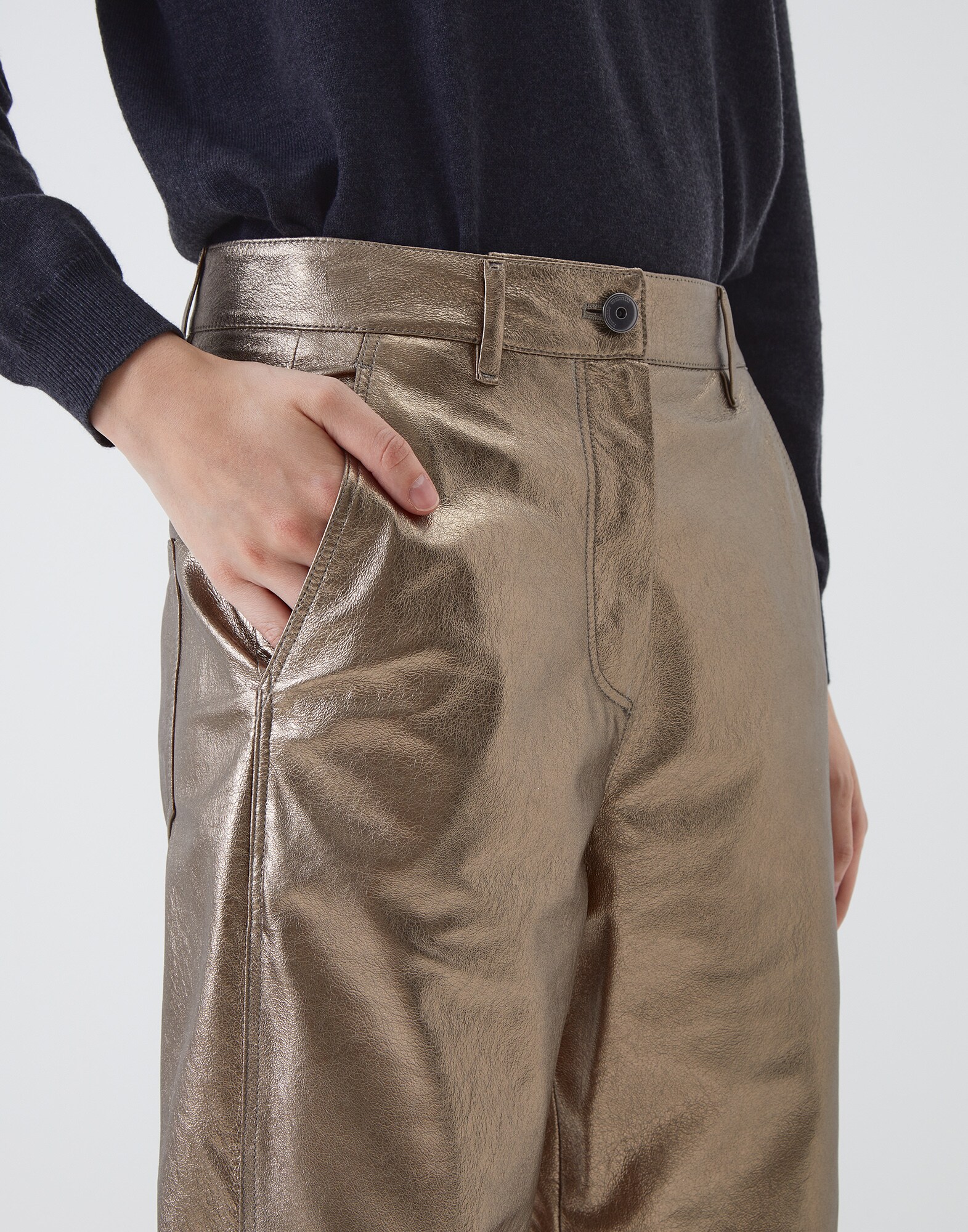 Leather Trousers Gold Woman 2 - Brunello Cucinelli