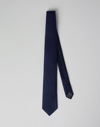 Silk twill tie Blue Man - Brunello Cucinelli 