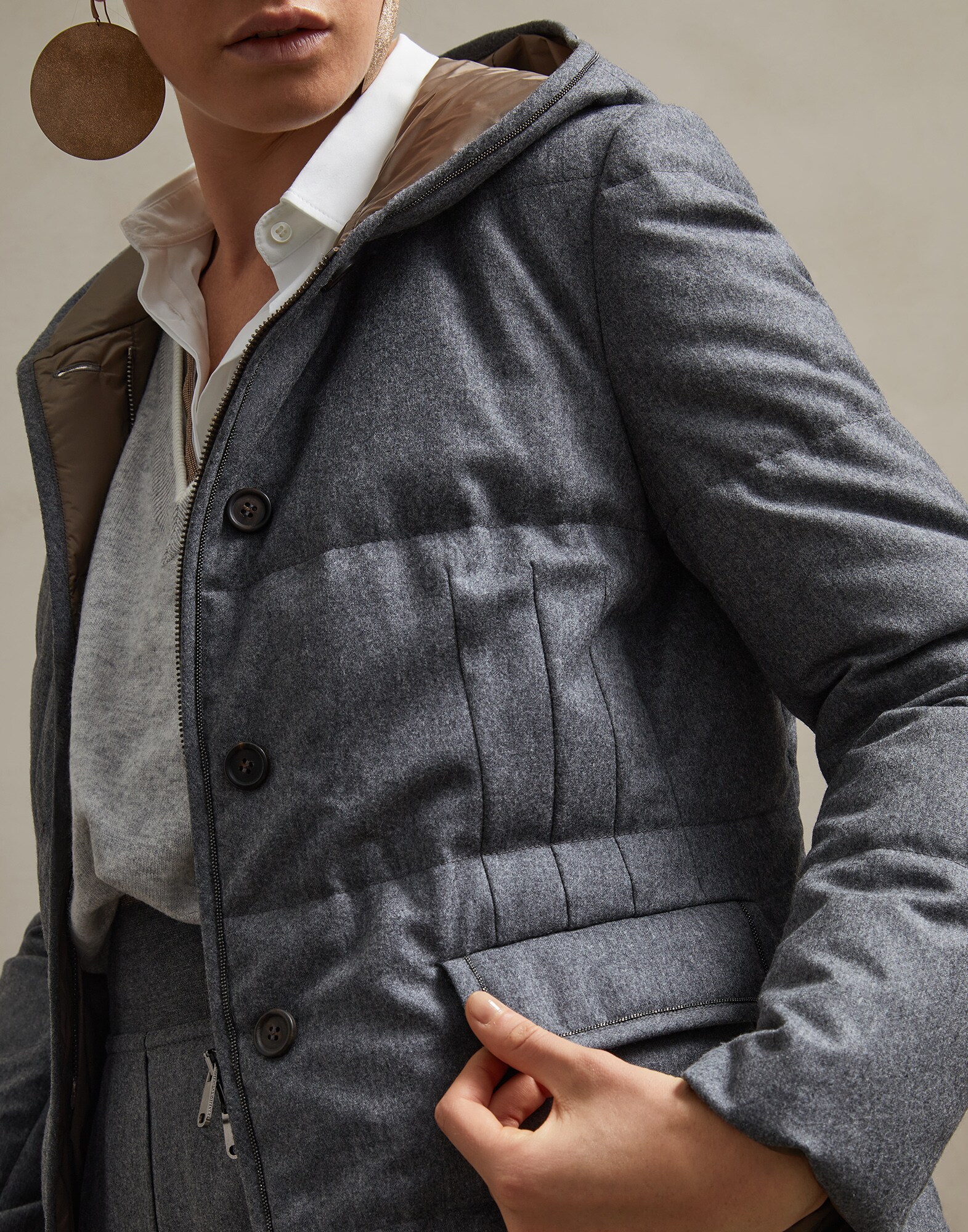 羽绒服 中灰 女款 3 - Brunello Cucinelli