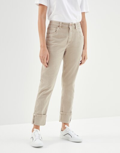 Garment-dyed trousers Dove Grey Woman -
                        Brunello Cucinelli
                    