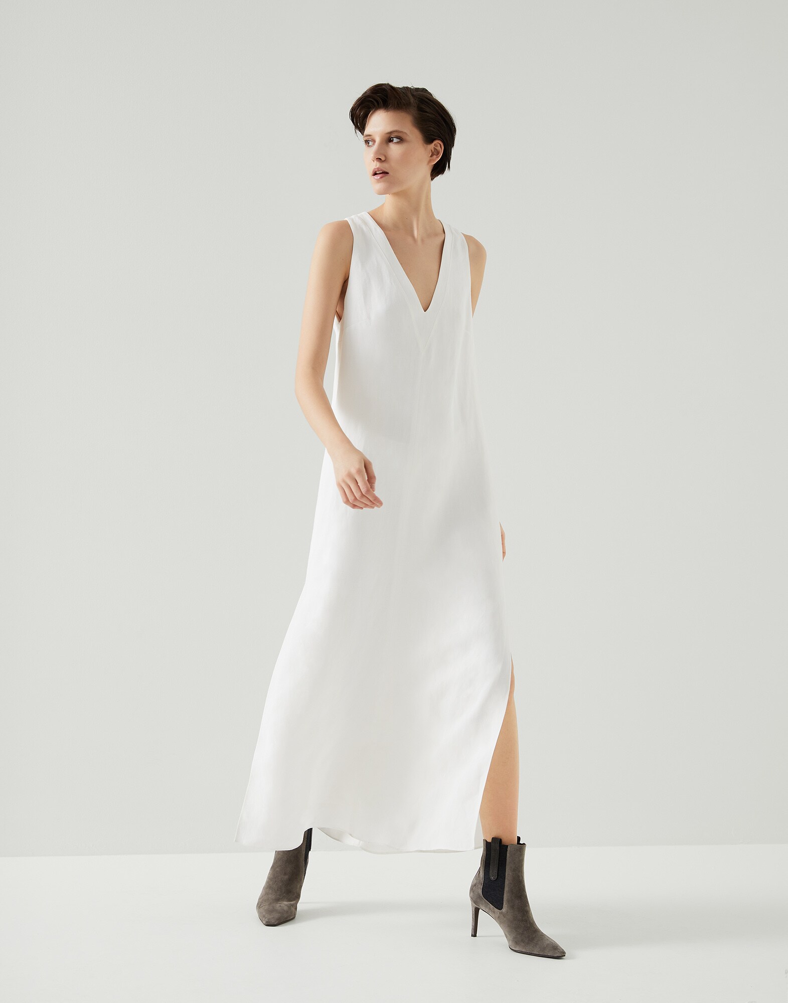 Vestido con Monile Panamá Mujer - Brunello Cucinelli