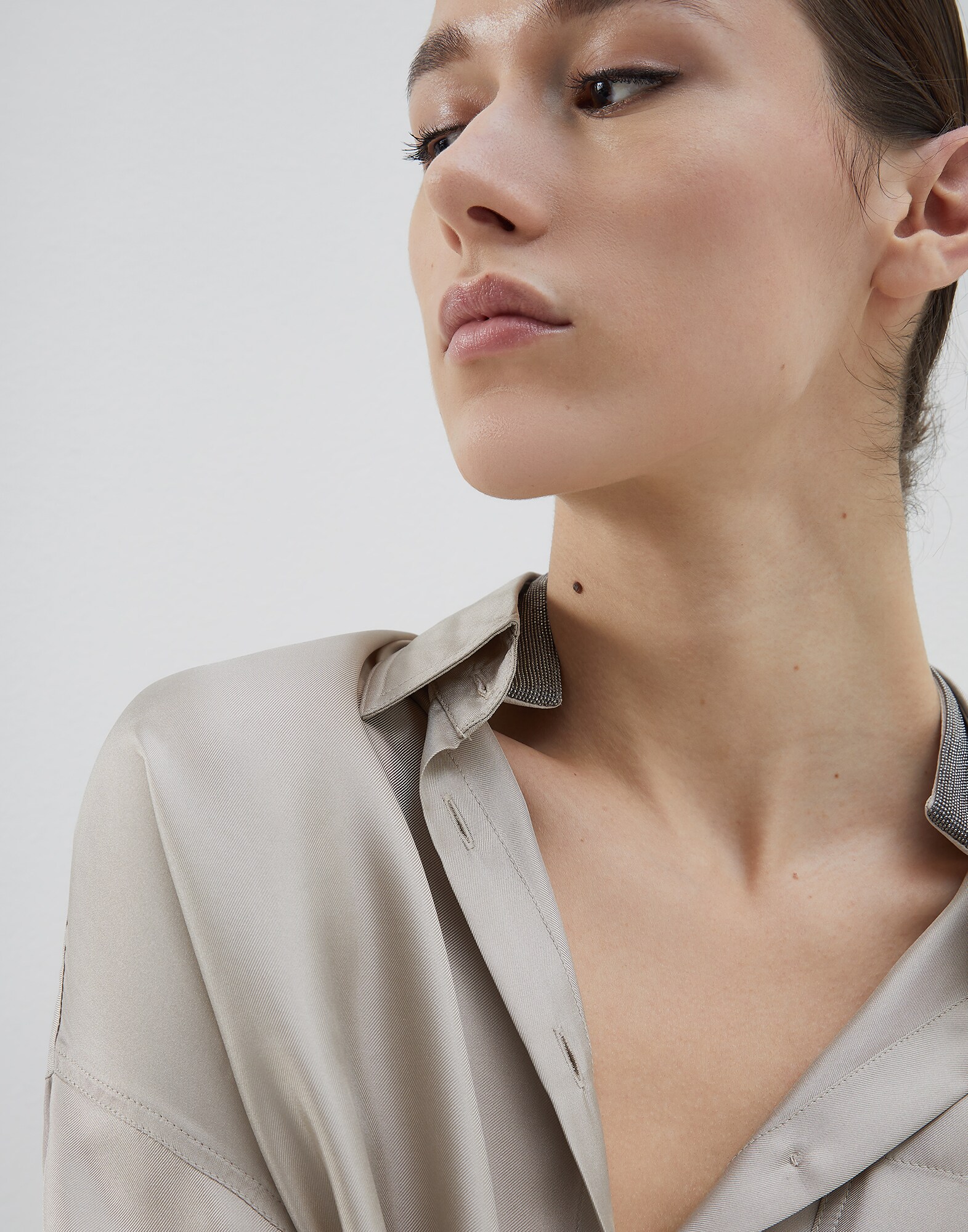 Silk Shirt Cool Beige Woman 3 - Brunello Cucinelli