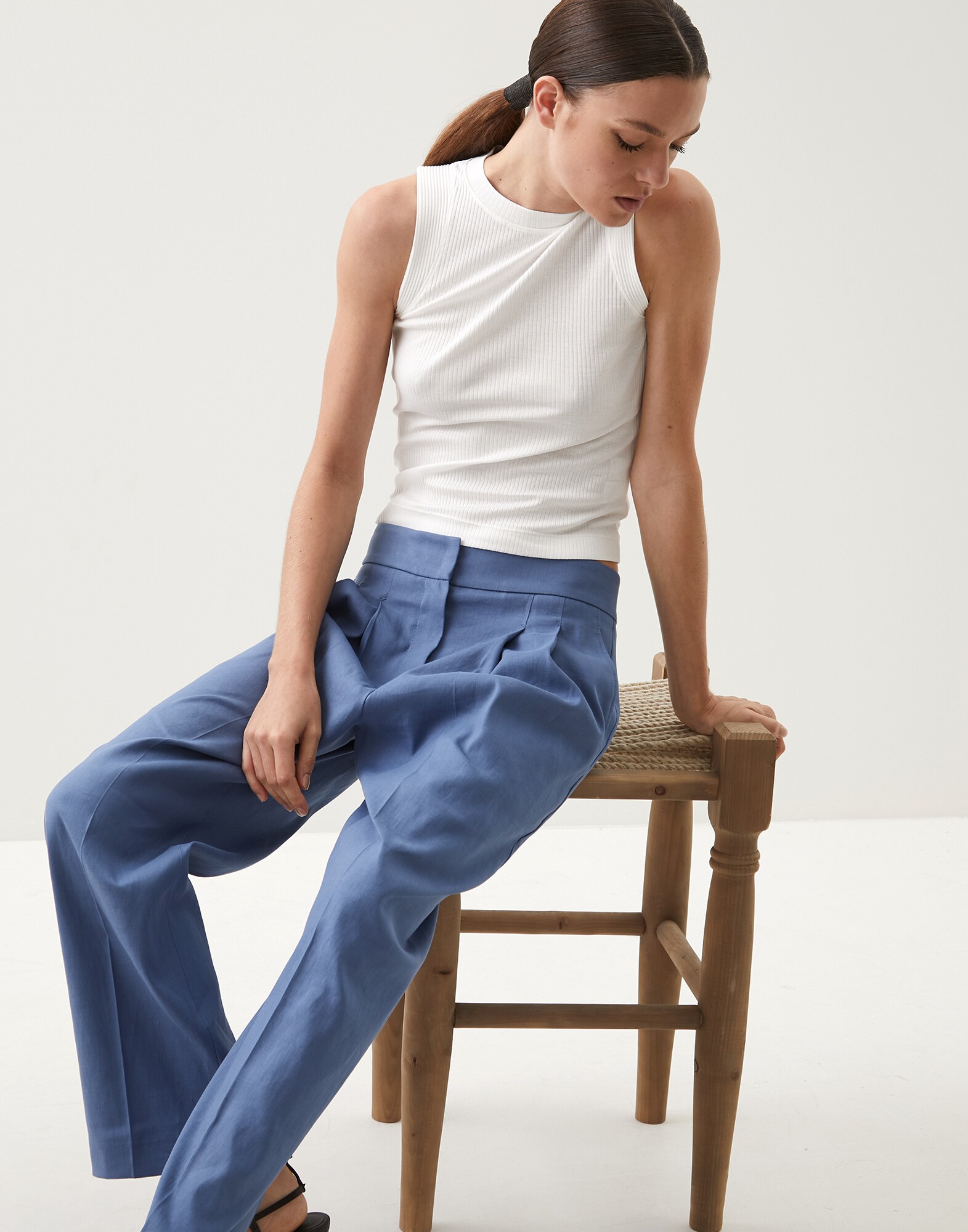 Ribbed jersey top White Woman - Brunello Cucinelli