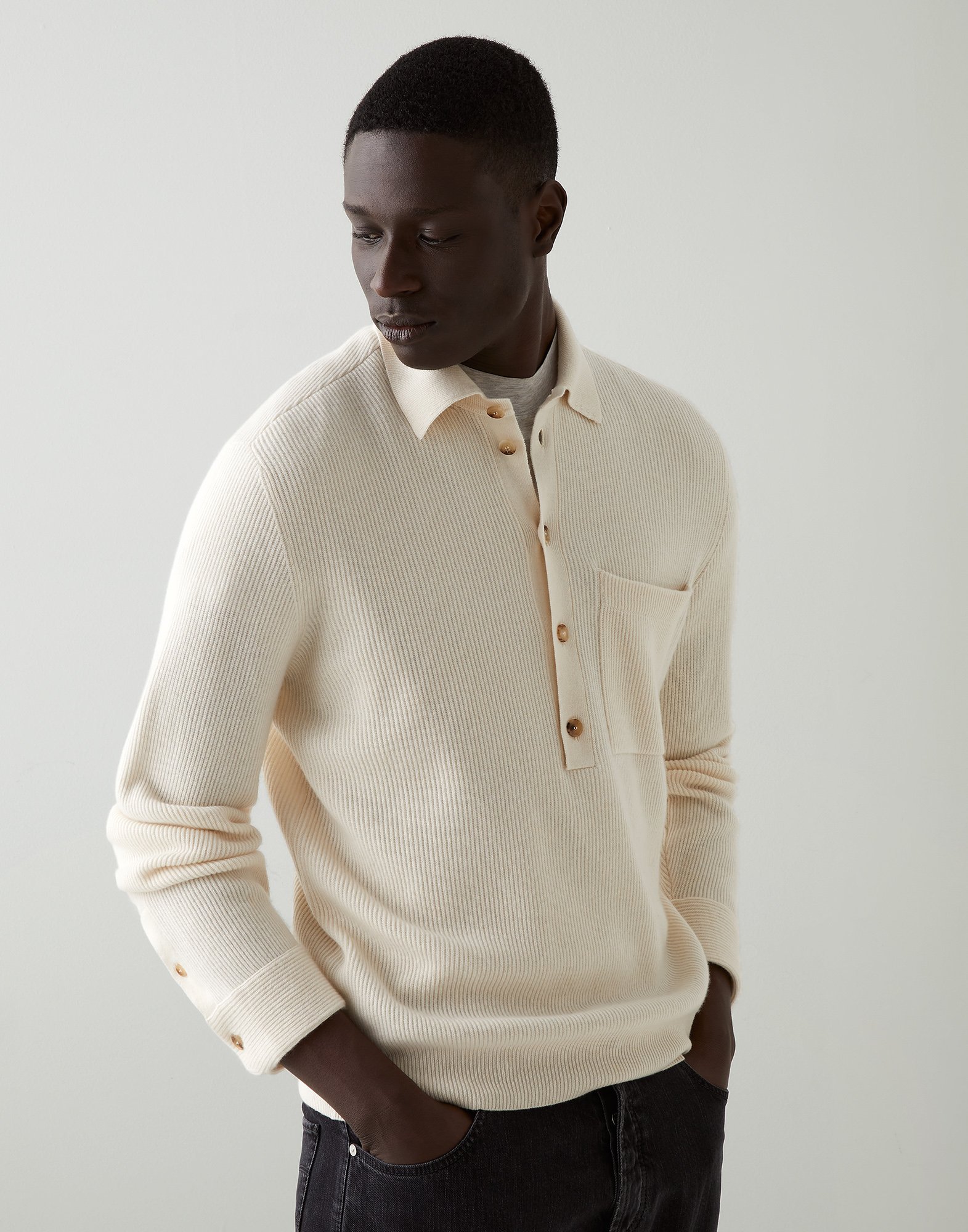 cashmere polo style sweater