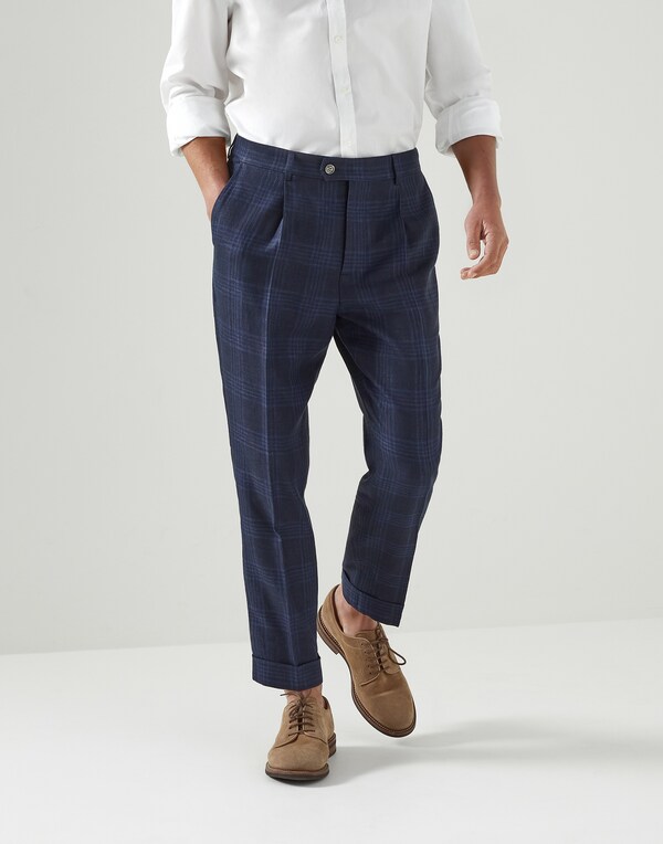 Leisure fit trousers with pleats Gloom Man - Brunello Cucinelli 