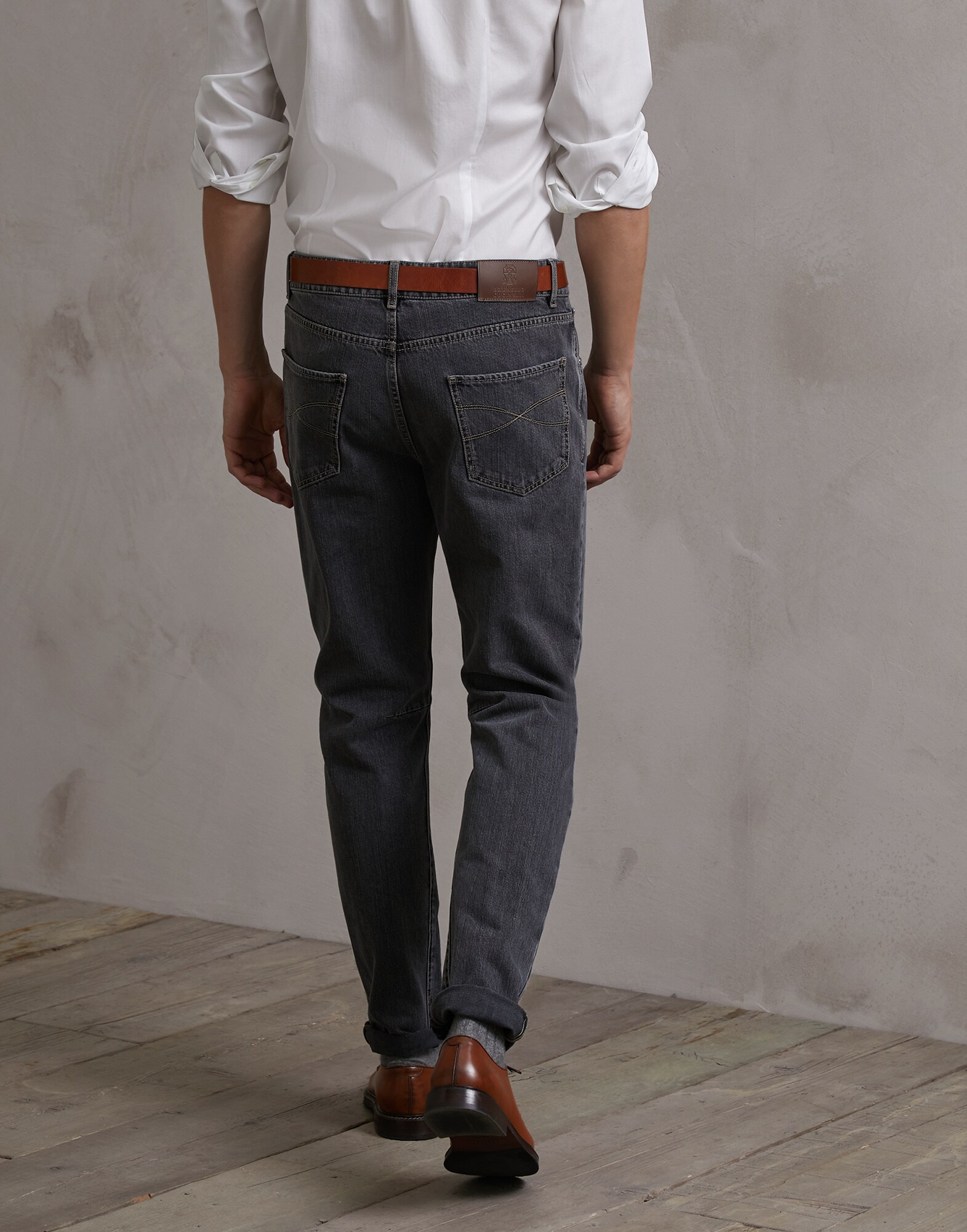 Denim Trousers Medium Grey Man 1 - Brunello Cucinelli