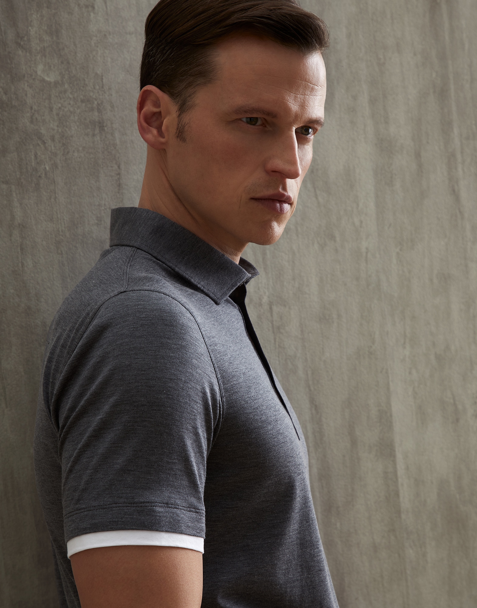 Polo de jersey Gris Oscuro Hombre - Brunello Cucinelli