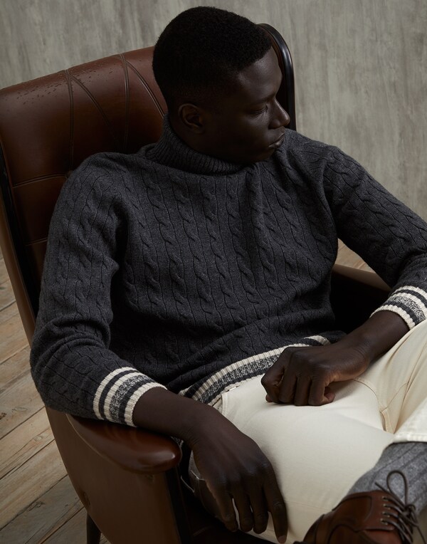 Wool, cashmere and silk sweater Lignite Man - Brunello Cucinelli 