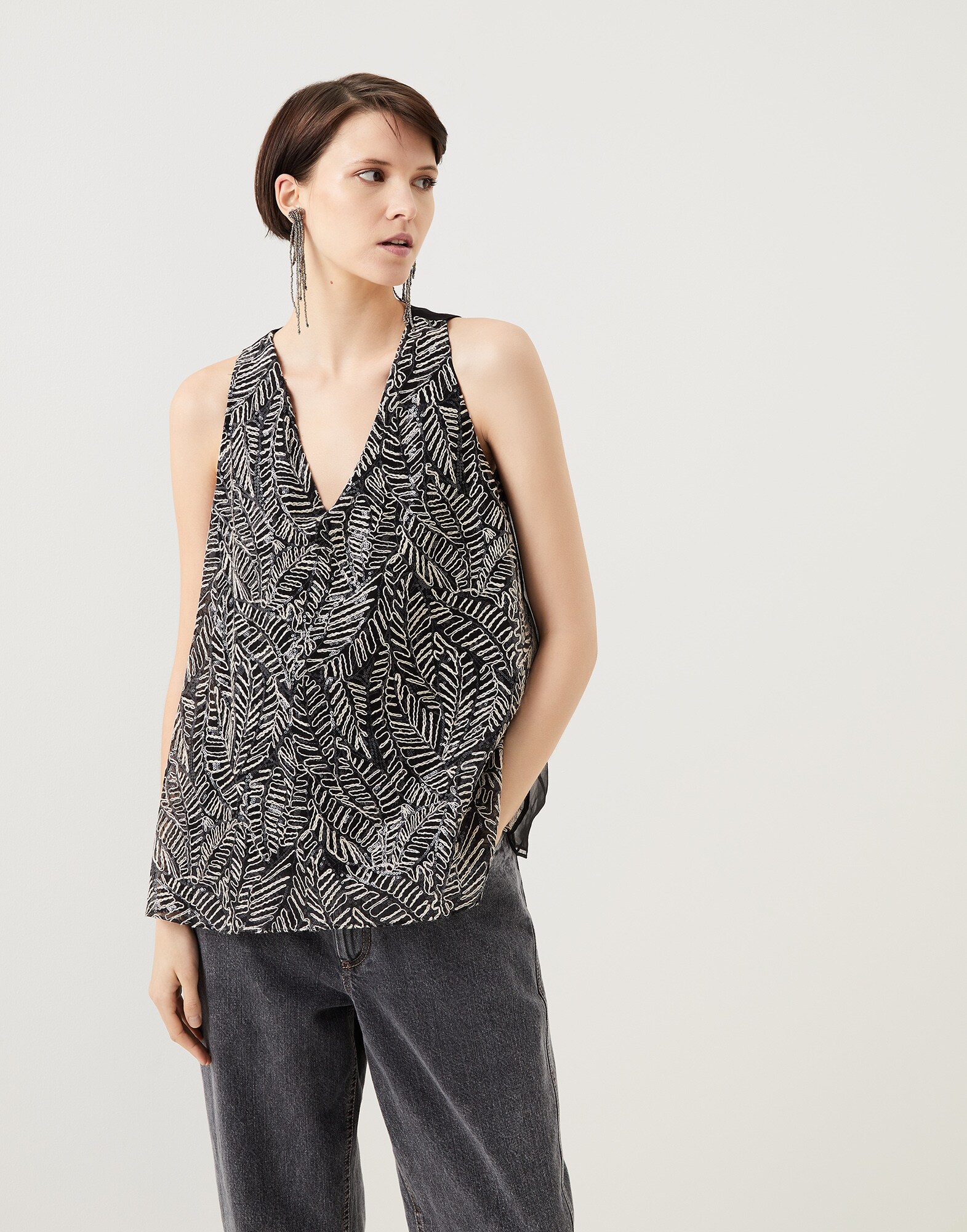 Haut en soie Noir Femme - Brunello Cucinelli