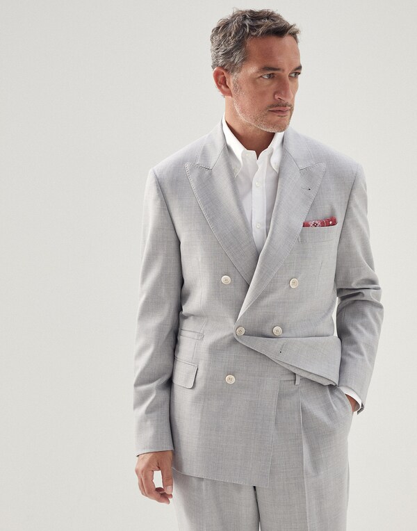 Пиджак из шерстяного полотна Жемчужно-Серый Мужчина - Brunello Cucinelli