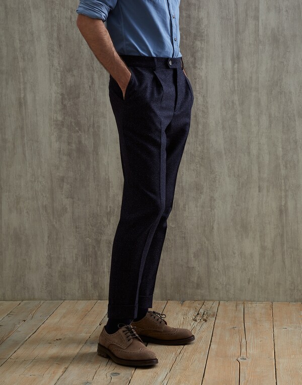 Houndstooth trousers Cobalt Man - Brunello Cucinelli 
