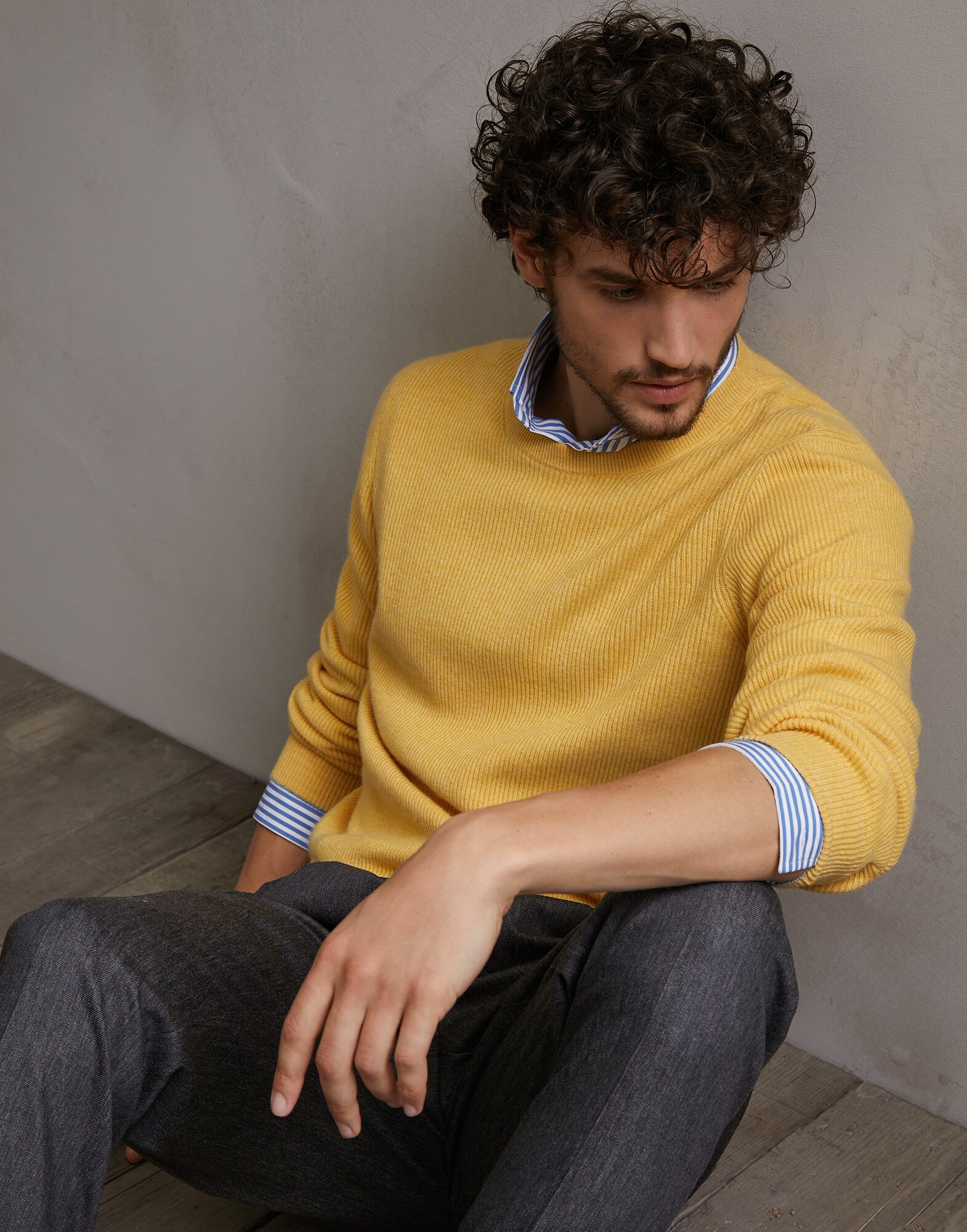 Crewneck Sweater Cedar Man 1 - Brunello Cucinelli