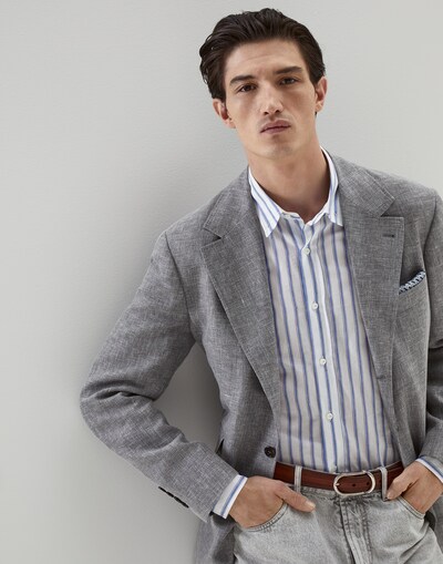 Chaqueta Cavallo deconstruida Gris Perla Hombre - Brunello Cucinelli