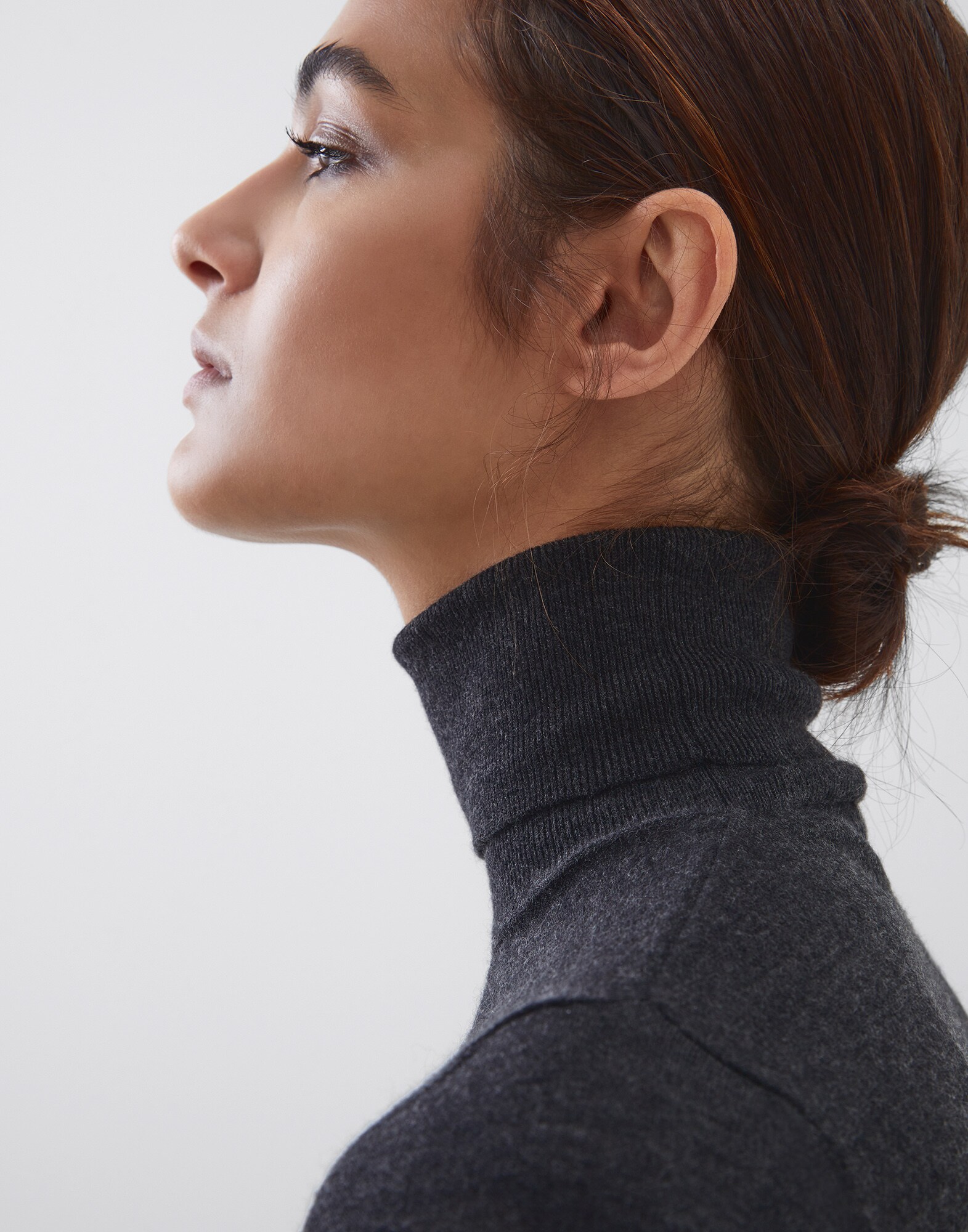 High Neck Sweater Anthracite Woman 2 - Brunello Cucinelli
